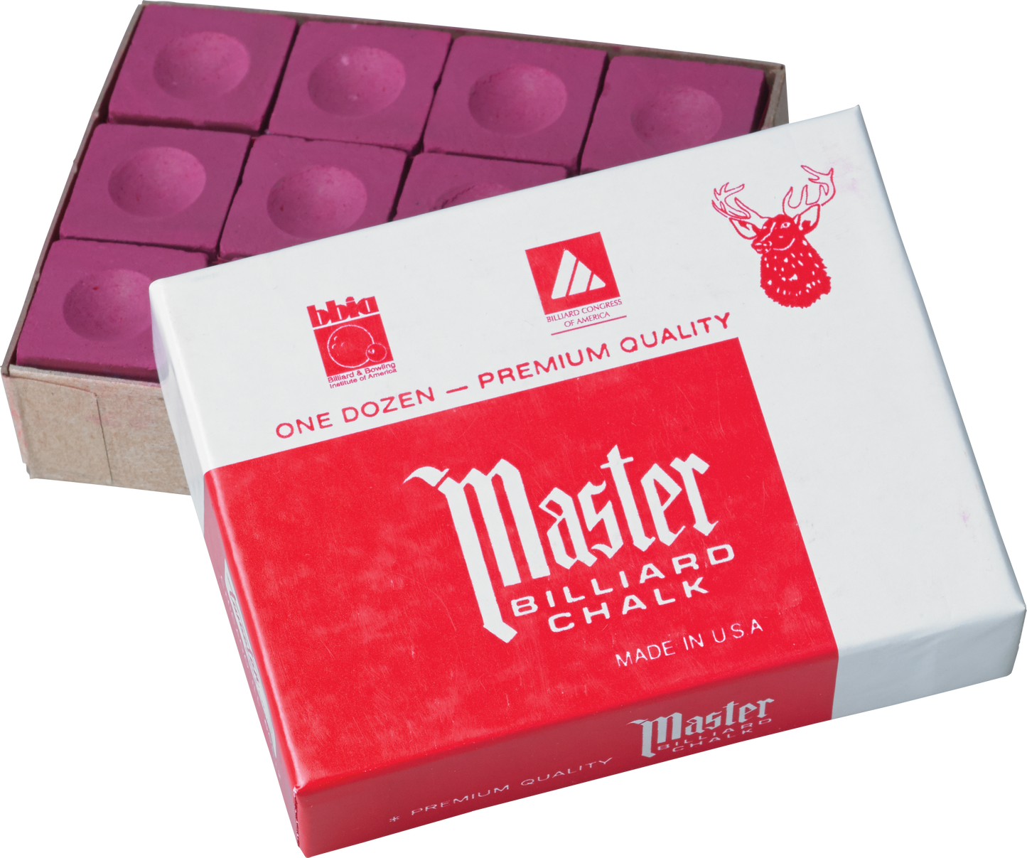Master Chalk 12 Piece Box - Burgundy
