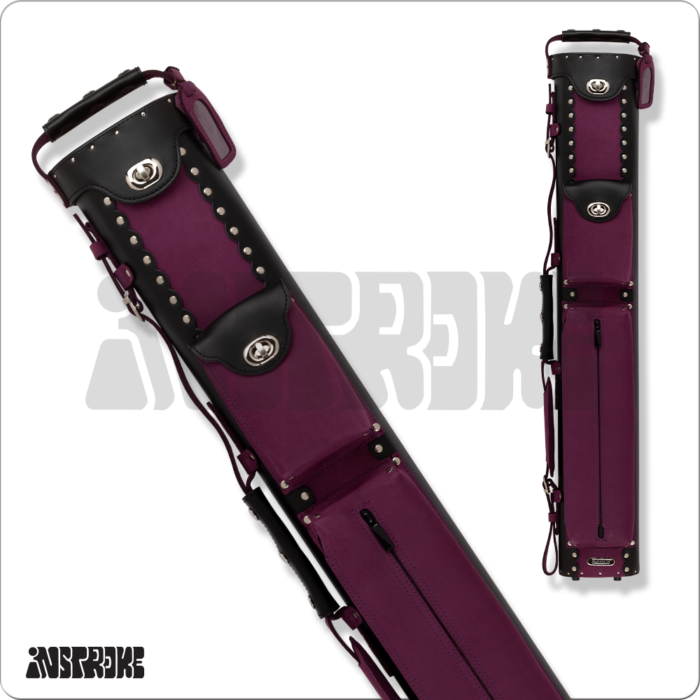 InStroke ISCL35 Leather 3x5 Hard Case - Black/Purple