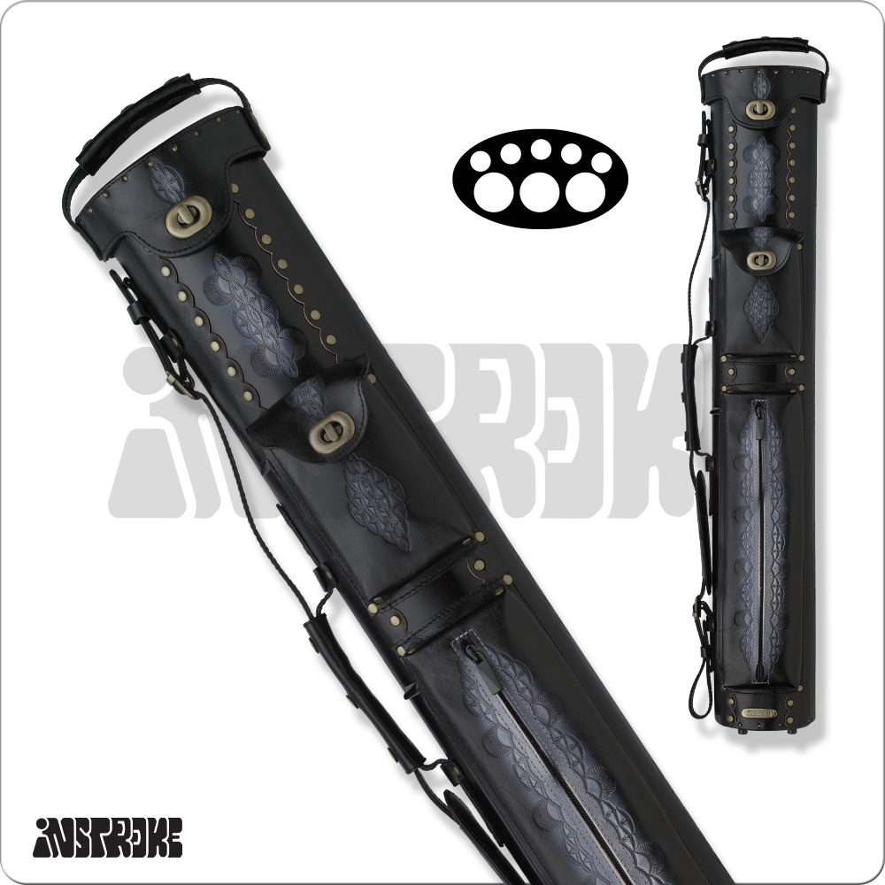 Instroke IST35 Tooled Cue Case - Black