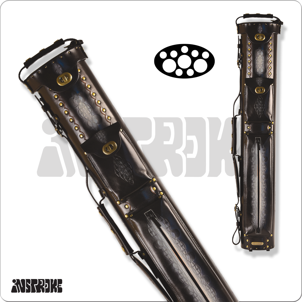 Instroke IST37 Tooled Cue Case - Black